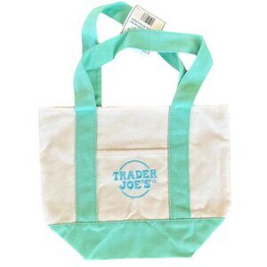 Trader Joe's Pastel Mini Canvas Tote Bags 2025 LIMITED EDITION GREEN | SHIPS NOW